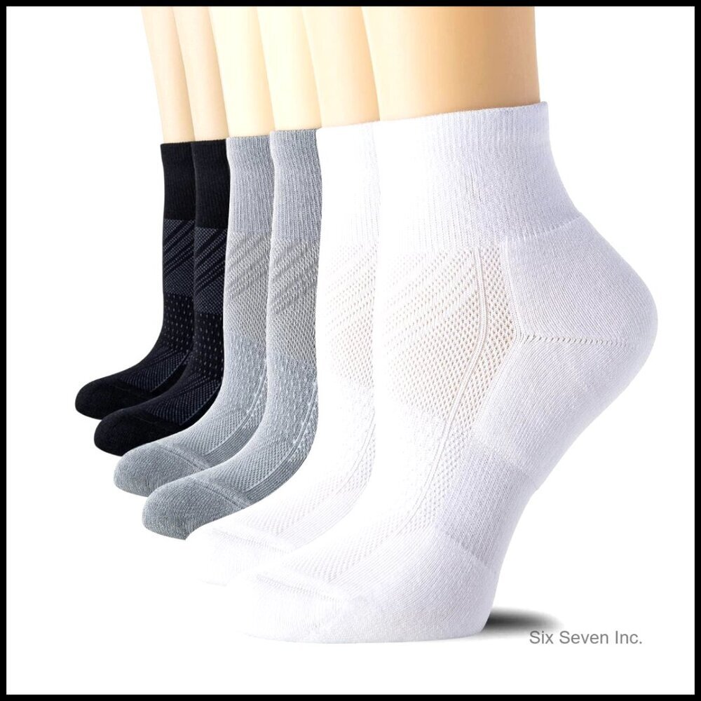 Women's Running Ankle Socks Athletic Sport Cushioned Breathable Mesh Design